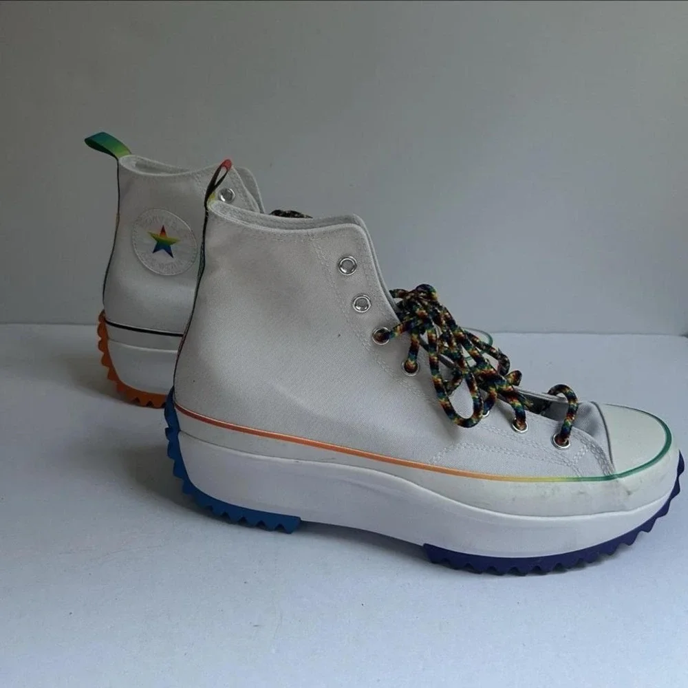 Converse Run Star Hike Pride Platform High Top Sneakers Rainbow Men's Size 12' - Picture 2 of 8